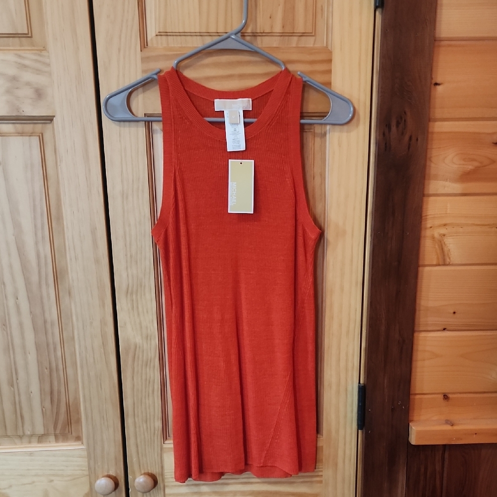 Michael Kors Mandarin Ribbed Top